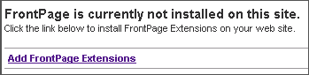Add Frontpage Extensions