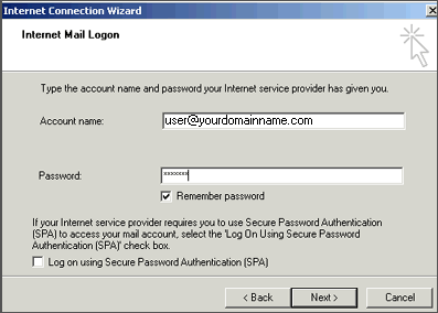 Internet Mail Logon