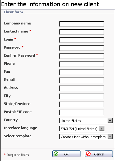info of client