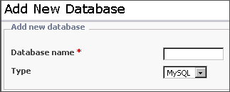 add new database in plesk