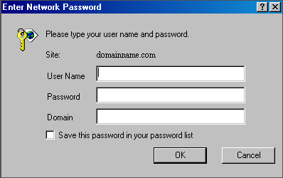 Username, Password, Domain