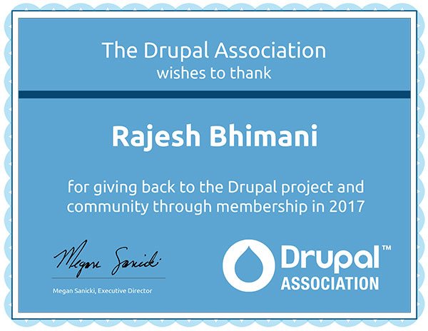 Drupal Association Certificate