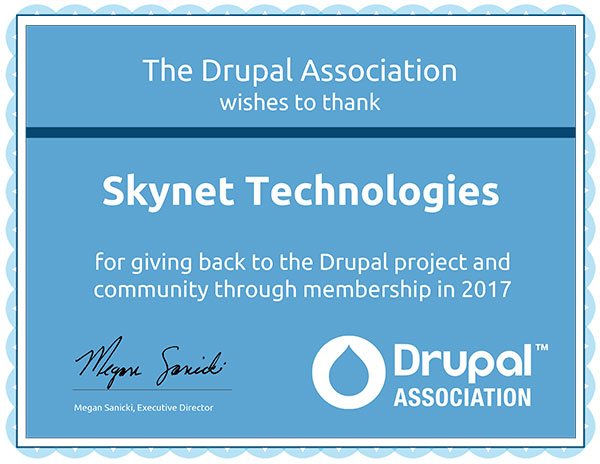 Drupal Association Certificate