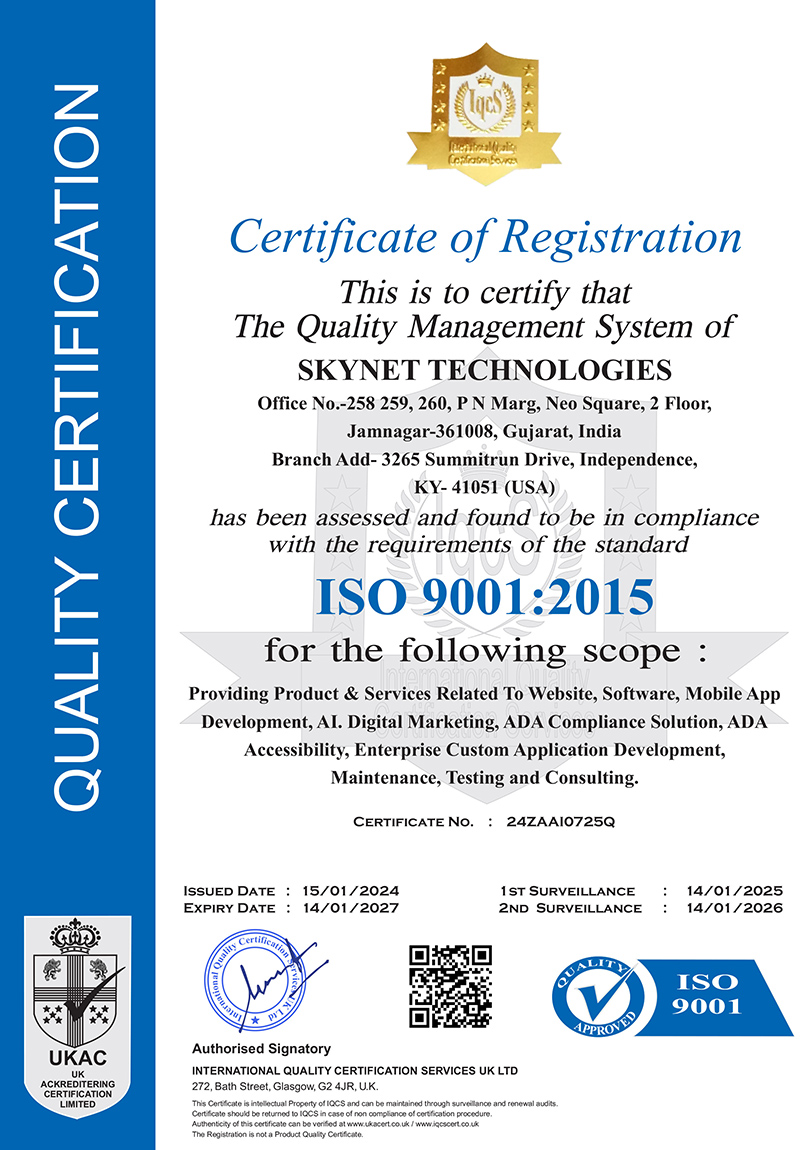 ISO 9001:2015 Certificate