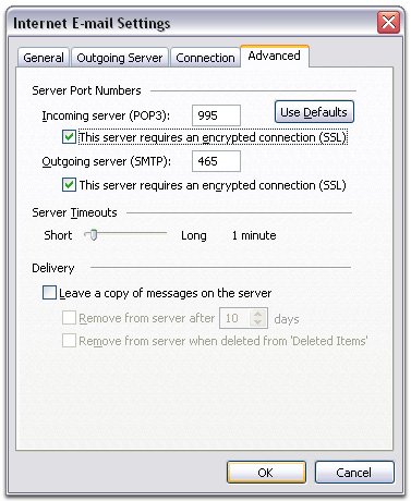 setting up gmail on outlook 2003