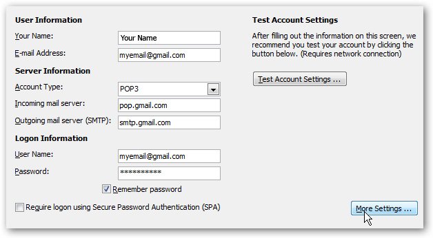 setup gmail in outlook 2007