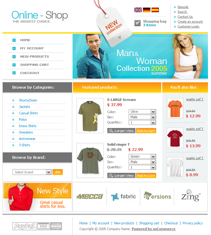 store template free